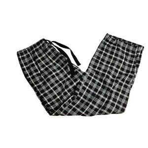 Chaps Black & White Plaid Pajama Pants Medium
